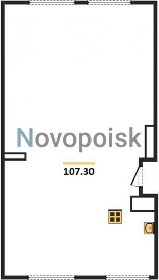 Двухкомнатная квартира 107.3 м²