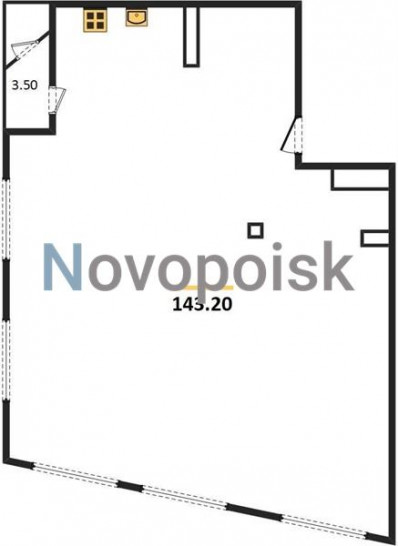 Двухкомнатная квартира 143.2 м²