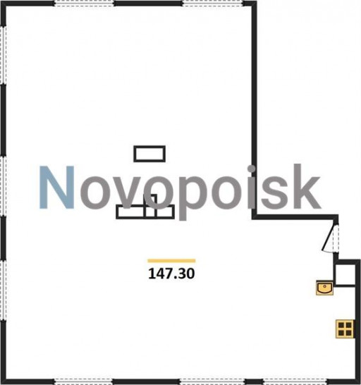 Двухкомнатная квартира 147.3 м²